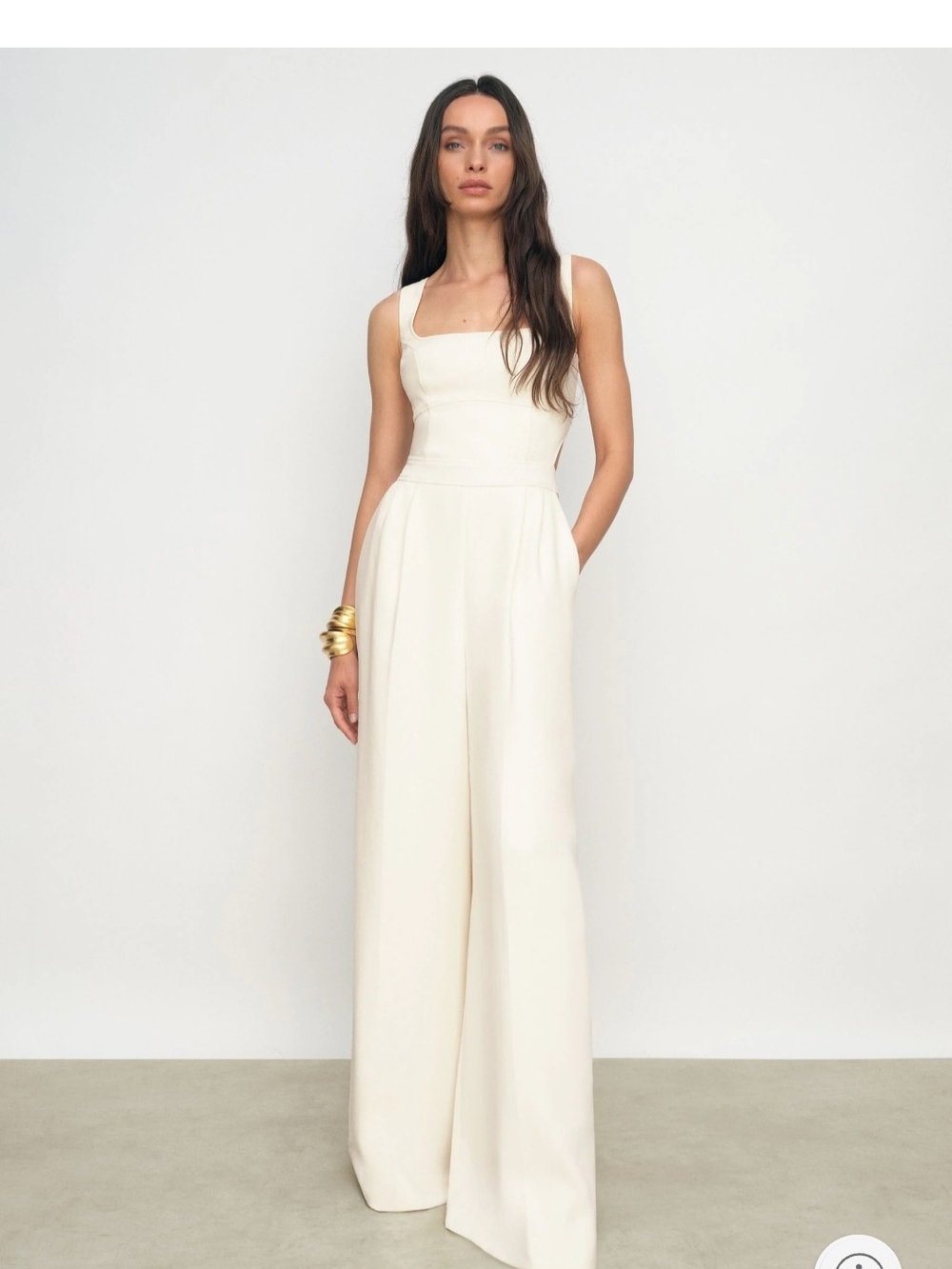 Reiss Dion Wide-Leg Cut-Out Sexy and Chic Jumpsuit in Ivory BNWT Size 14